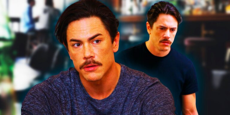 Side by side images of Tom Sandoval from Vanderpump Rules