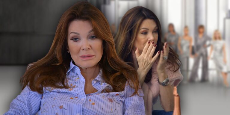 Two images of RHOBH and Vanderpump Rules star Lisa Vanderpump, with hands over mouth