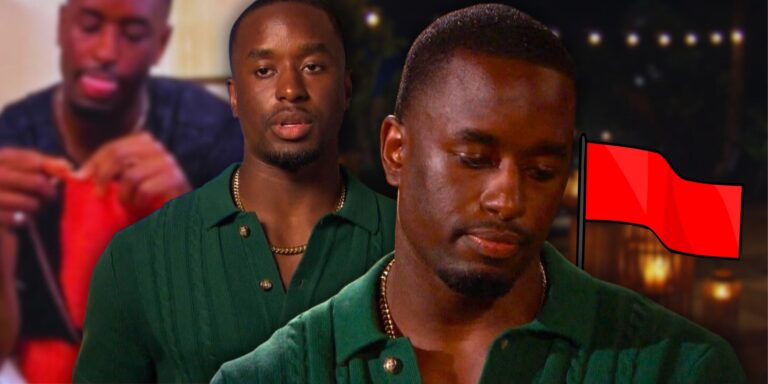 10 Drapeaux Rouges "Villain"  Xavier montré sur la saison 20 de Bachelorette (y compris son écharpe tricotée)
