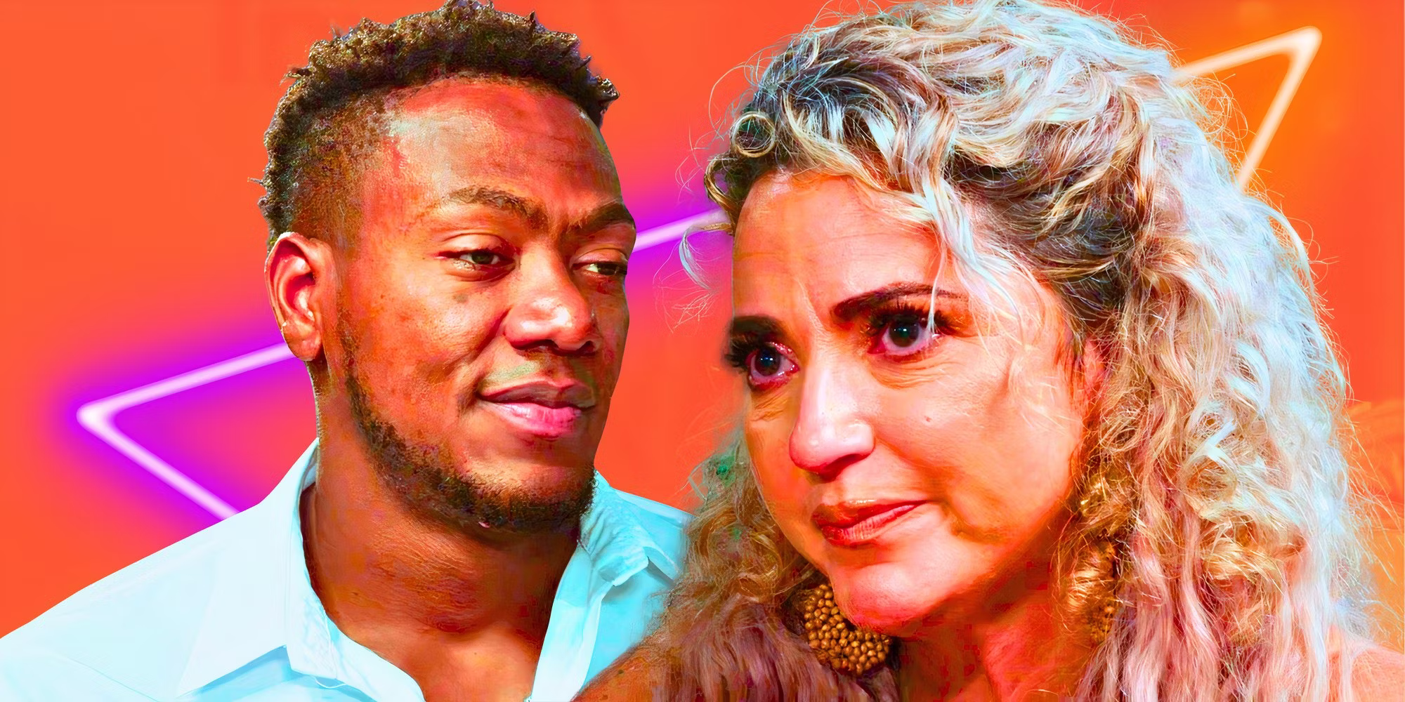 90 Day Fiancé Daniele Gates crying and looking angrily at Yohan Geronimo who
