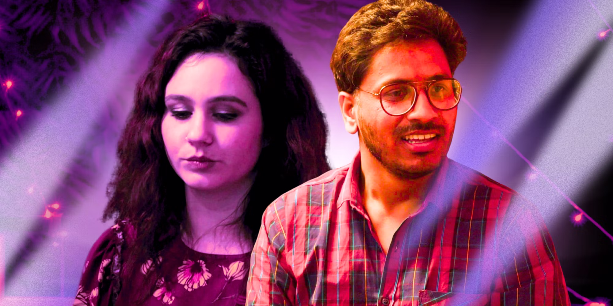 90 Day Fiancé Kimberly Rochelle looking annoyed & TJ Goswami with purple shade