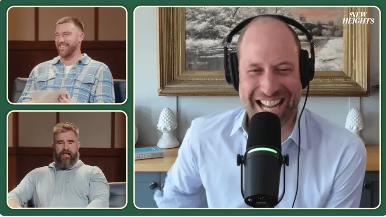Le prince William a montré « Royal Nerves » sur le podcast « New Heights » alors que Travis Kelce « panique » à cause de la mention de Taylor Swift